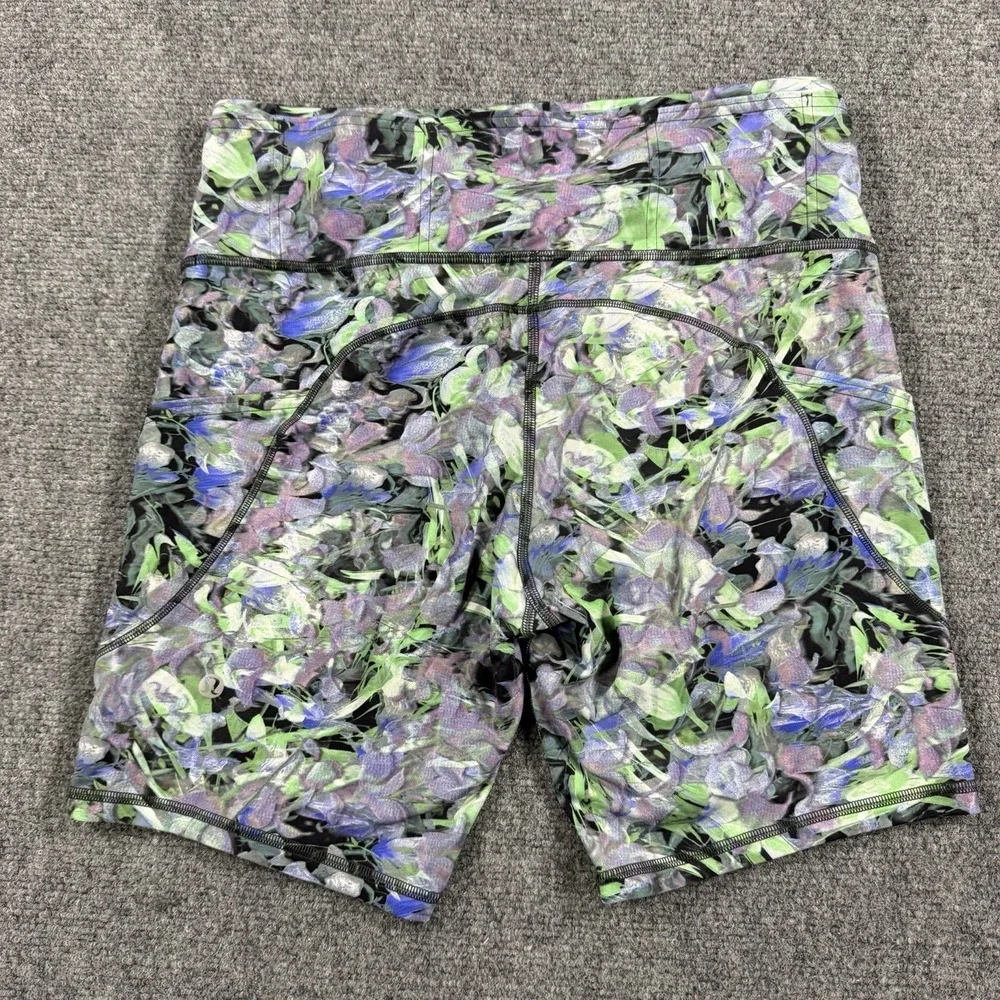 Lululemon Fast And Free Short Womens Size 10 Rabid Flourish Multi Nulux Biker